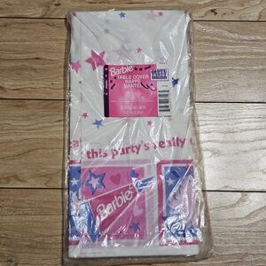 Vintage 1997 Barbie Mattel Hallmark NIP Party Express Table Cover 54"x89.25" NEW